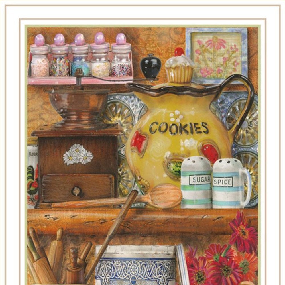 Set Of Two Sugar Spice And Herbs White Framed Kitchen Wall Art — view 3