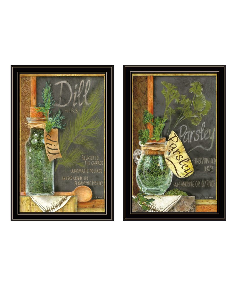 Set Of Two Dill And Parsley Black Framed Kitchen Wall Art — view 1