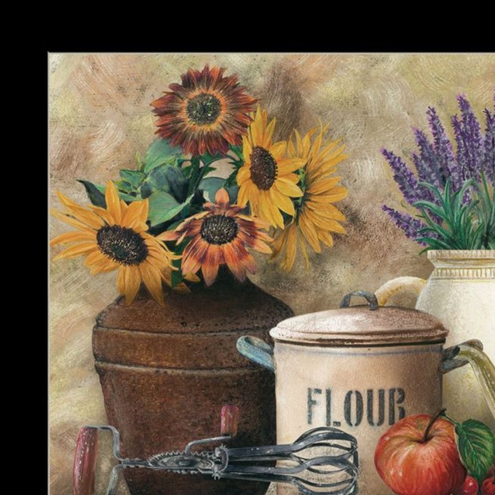 Set Of Three Antique Kitchen with Sugar And Spice Black Framed Kitchen Wall Art — view 2