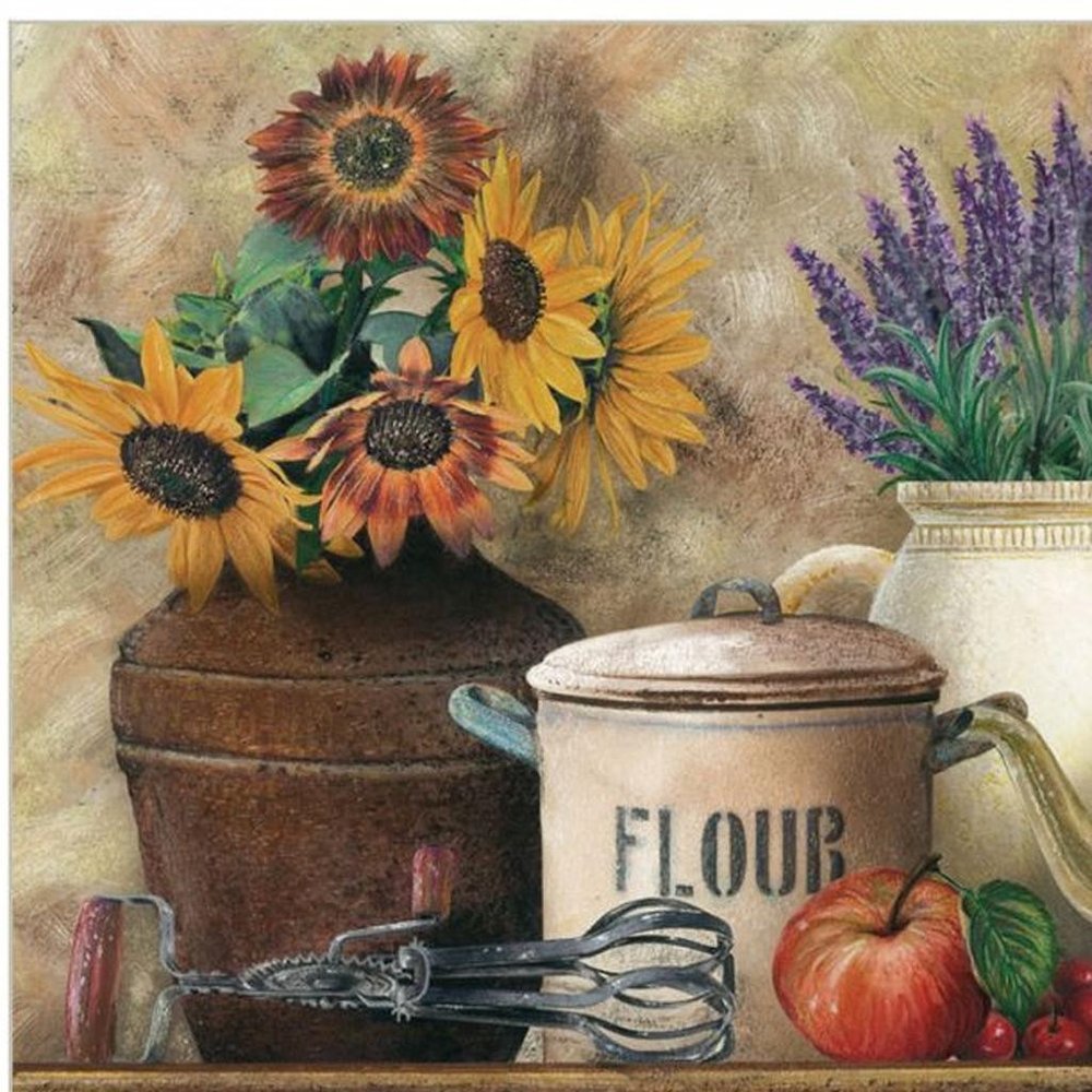 Set Of Three Antique Kitchen with Sugar And Spice White Framed Kitchen Wall Art — view 3