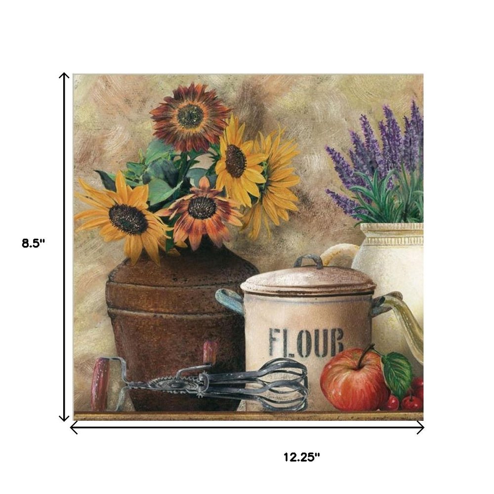 Set Of Three Antique Kitchen with Sugar And Spice White Framed Kitchen Wall Art — view 4