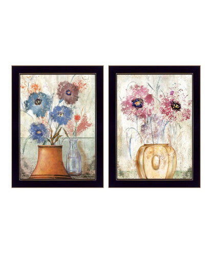 Set Of Two Floral Dreams Black Framed Wall Art