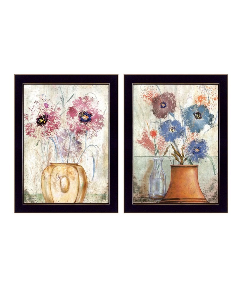 Set Of Two Floral Dreams Black Framed Wall Art — view 3