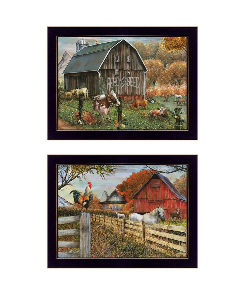 Set Of Two Feed And Seed Black Framed Wall Art