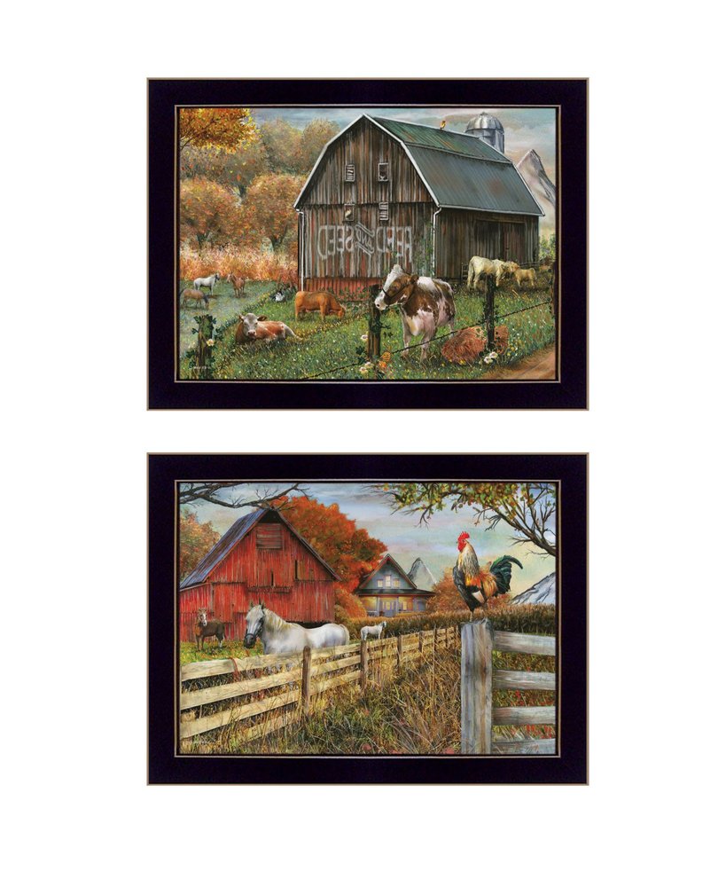 Set Of Two Feed And Seed Black Framed Wall Art
