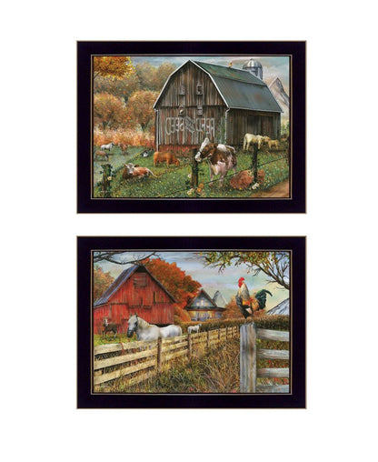 Set Of Two Feed And Seed Black Framed Wall Art