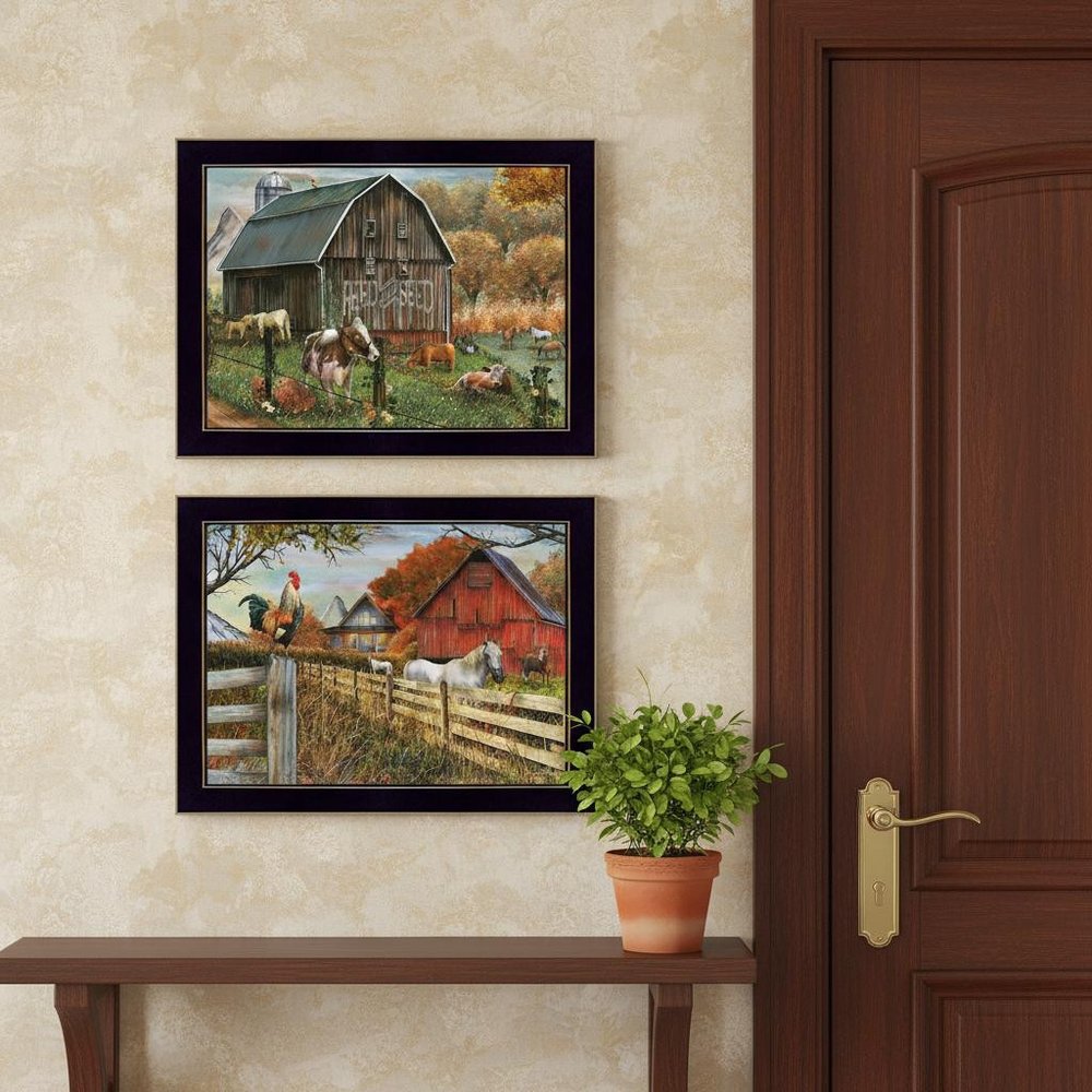 Set Of Two Feed And Seed Black Framed Wall Art