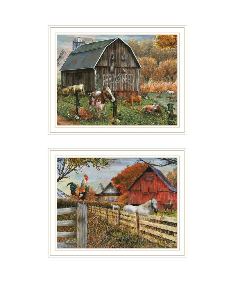 Set Of Two Feed And Seed White Framed Wall Art — view 1