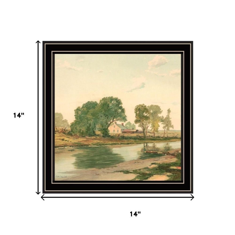 Set Of Two Country Pond And Farmhouse Black Framed Wall Art — view 5
