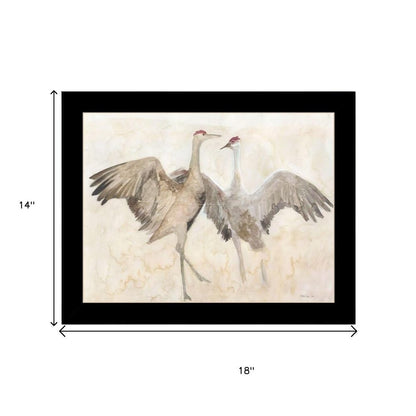 Set Of Two Sandhill Cranes Black Framed Wall Art