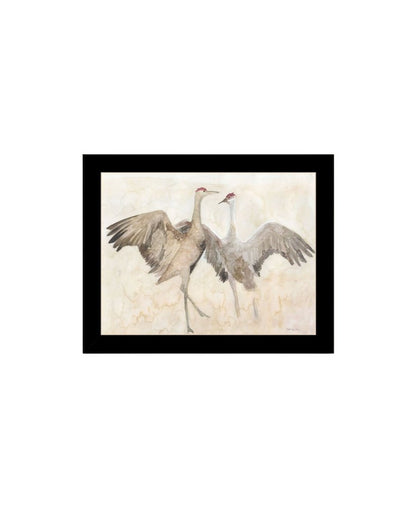 Set Of Two Sandhill Cranes Black Framed Wall Art