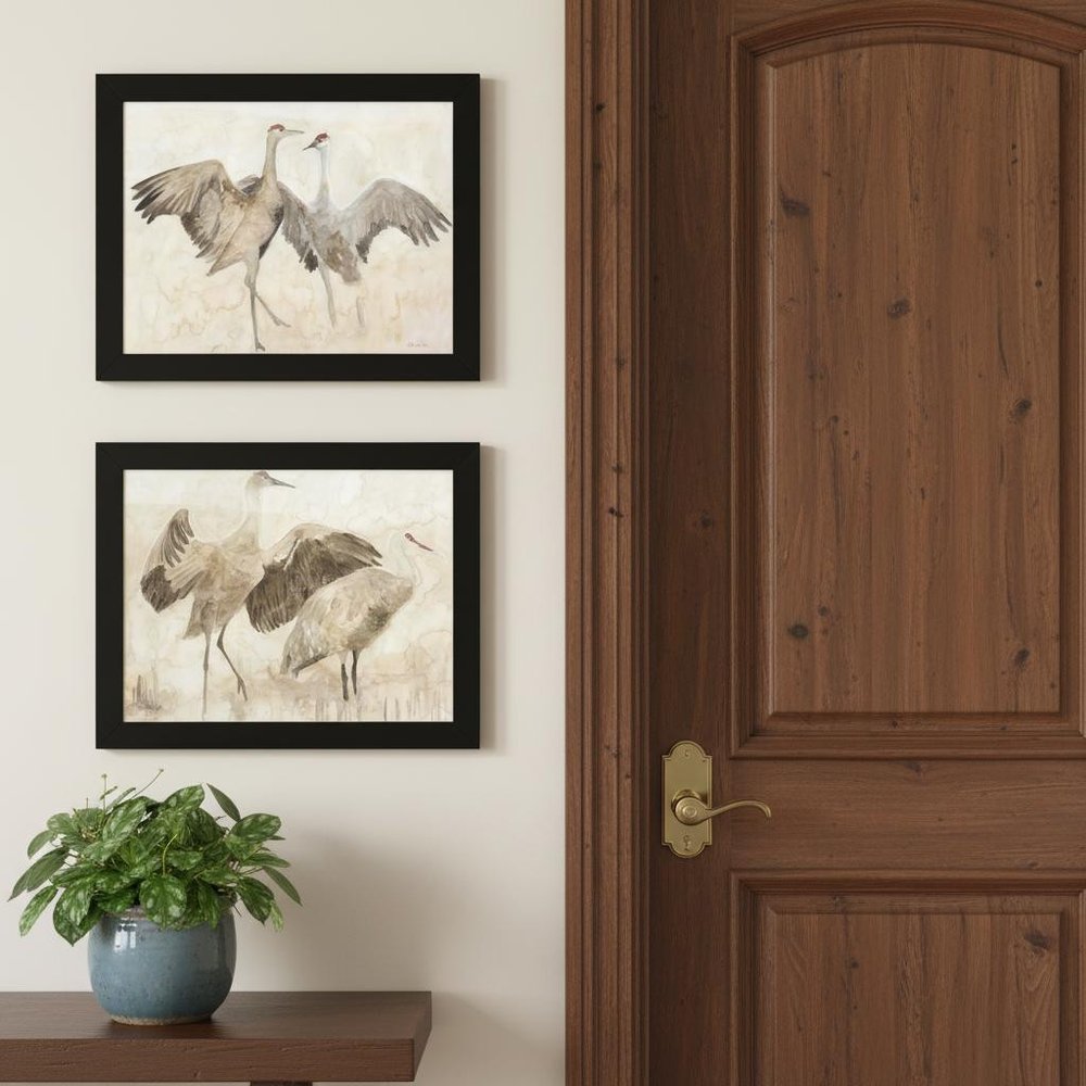 Set Of Two Sandhill Cranes Black Framed Wall Art — view 6