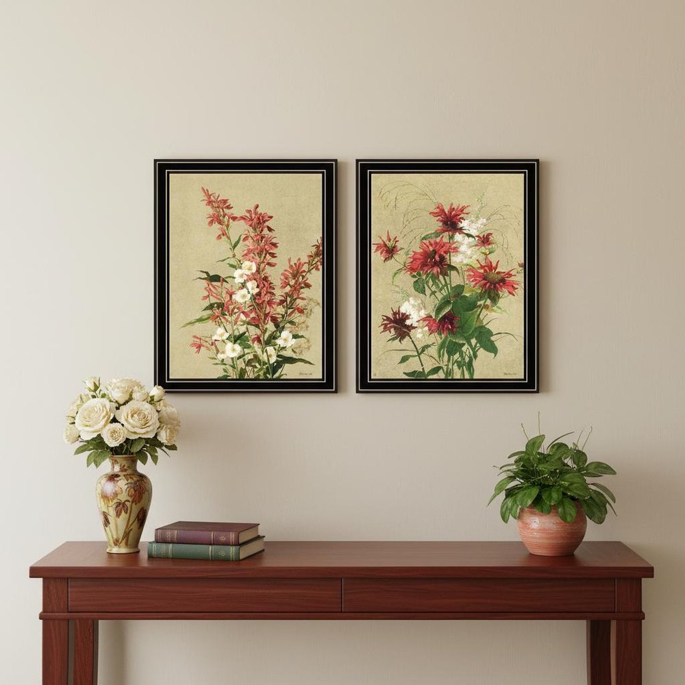 Set Of Two Meadow Flowers Black Framed Wall Art — view 7
