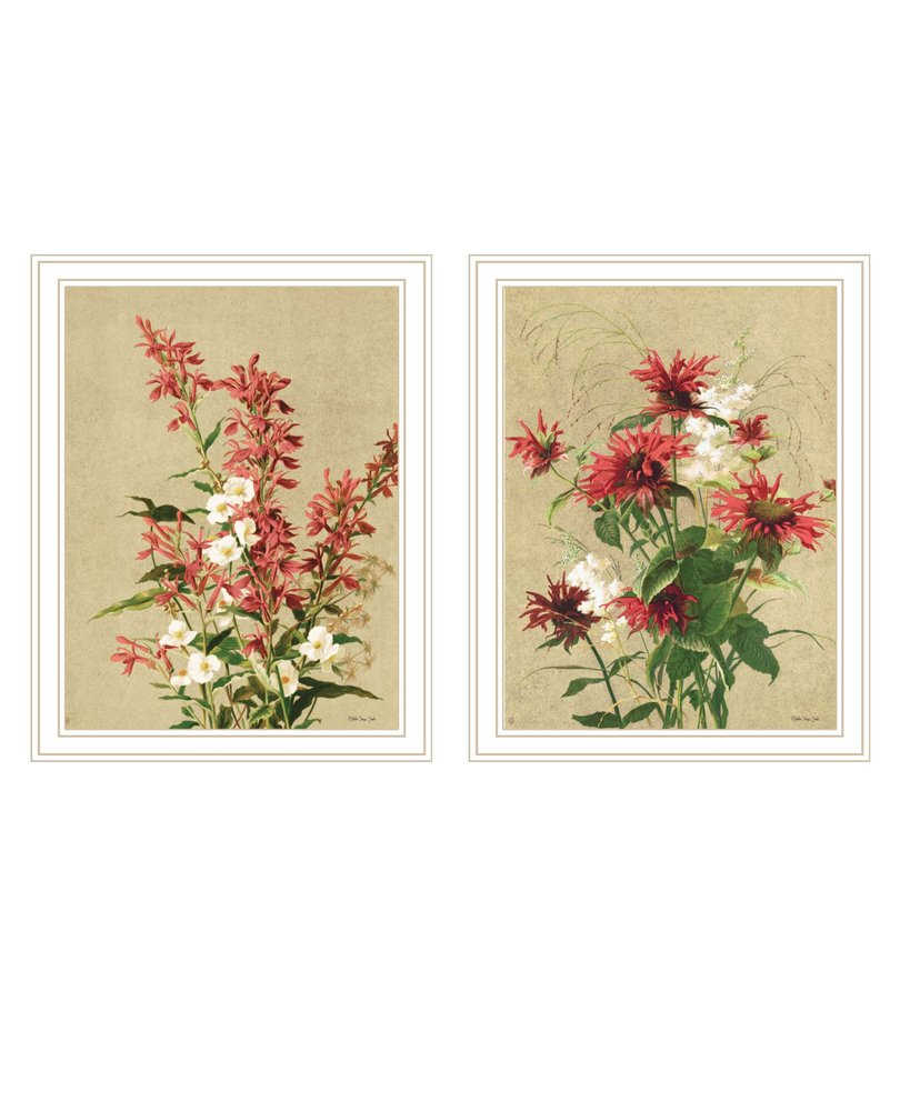 Set Of Two Meadow Flowers White Framed Wall Art