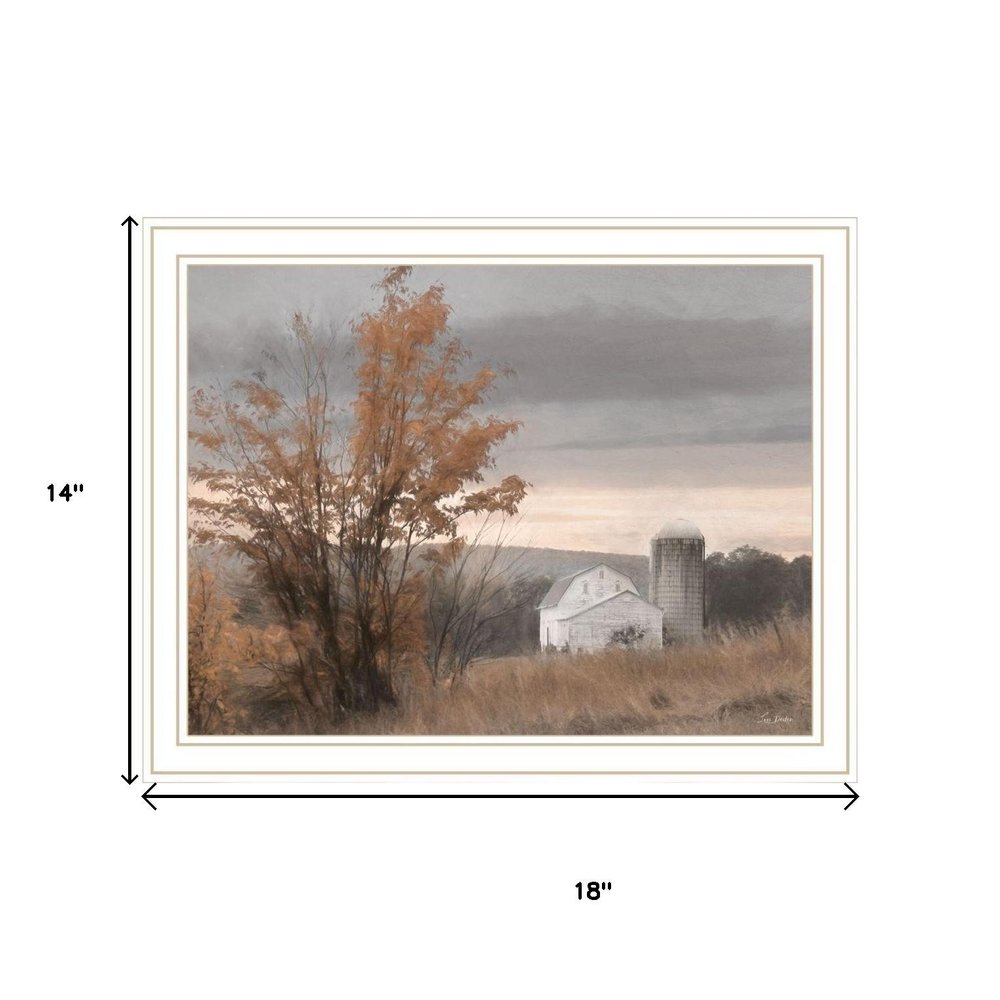 Set Of Two Watkins Glen Farm in Autumn White Framed Wall Art