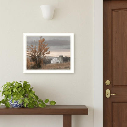 Set Of Two Watkins Glen Farm in Autumn White Framed Wall Art