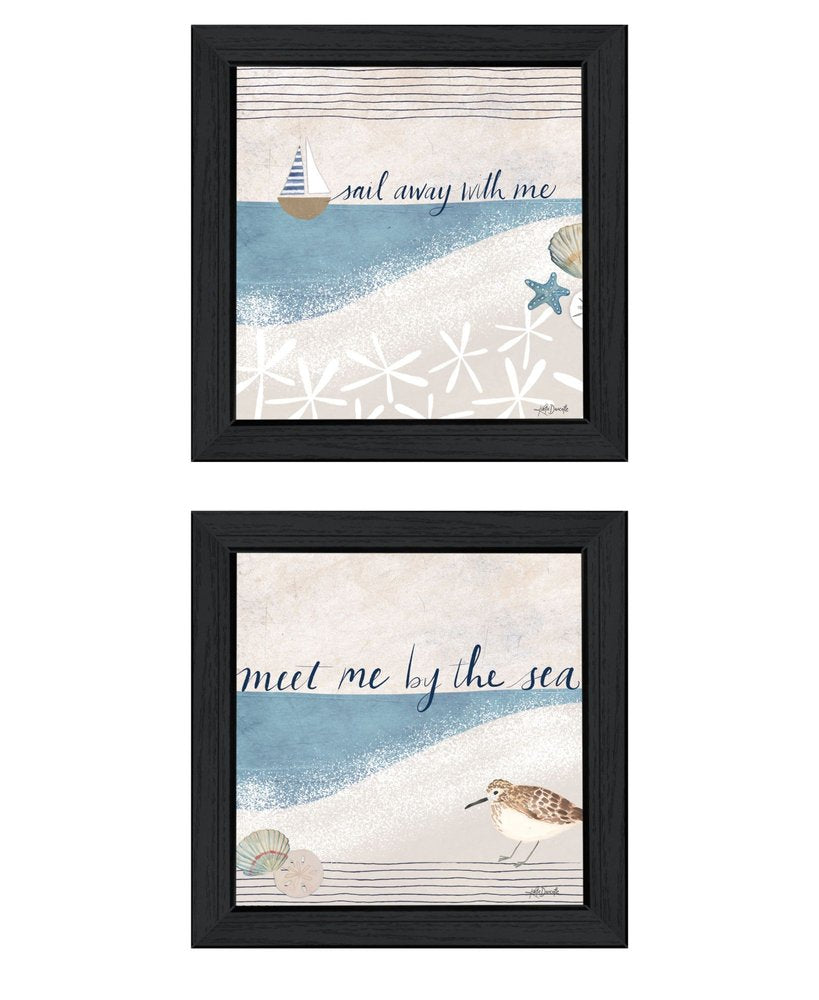Set Of Two Sail Away With ME Black Framed Wall Art