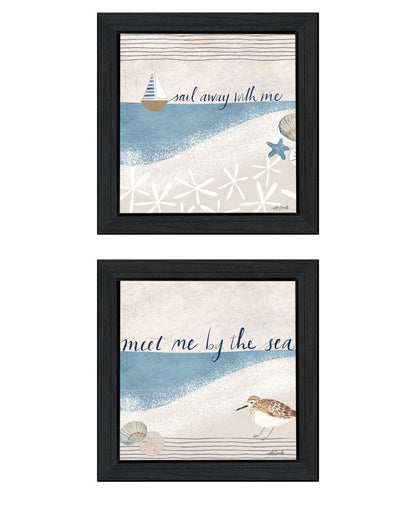 Set Of Two Sail Away With ME Black Framed Wall Art