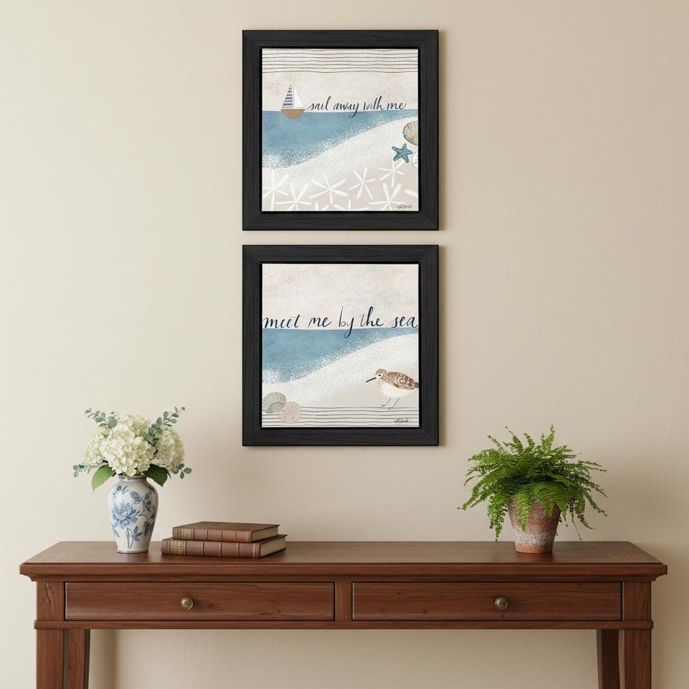 Set Of Two Sail Away With ME Black Framed Wall Art — view 4