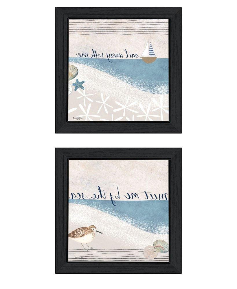 Set Of Two Sail Away With ME Black Framed Wall Art — view 2