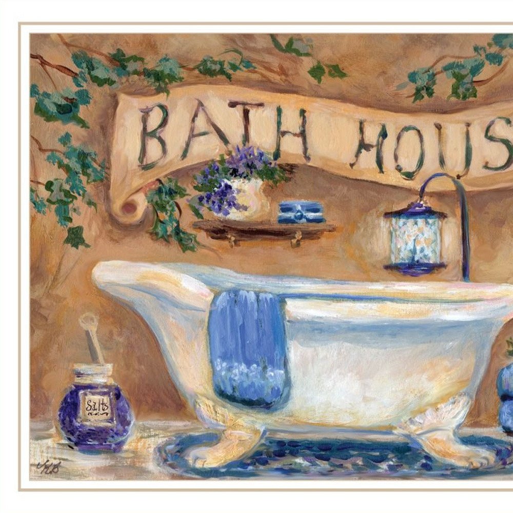 Set Of Two Lavender Bath White Framed Bathroom Wall Art — view 3