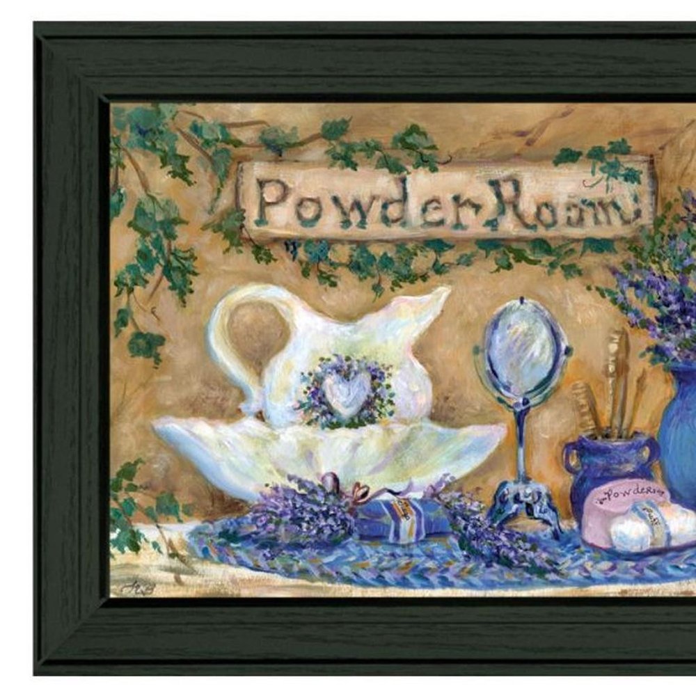 Set Of Three Rest And Relax with a Lavender Bath Black Framed Bathroom Wall Art — view 3