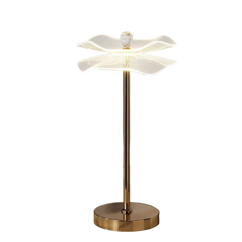 18" Gold Bedside Lamp With Novelty Shade — view 2