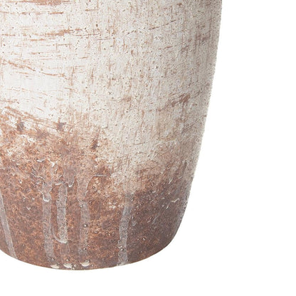 12" Brown And White Ceramic Round Jug Vase HomeRoots