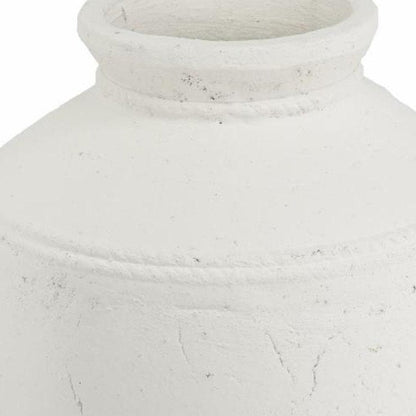 14" White Terracotta Round Jug Vase HomeRoots