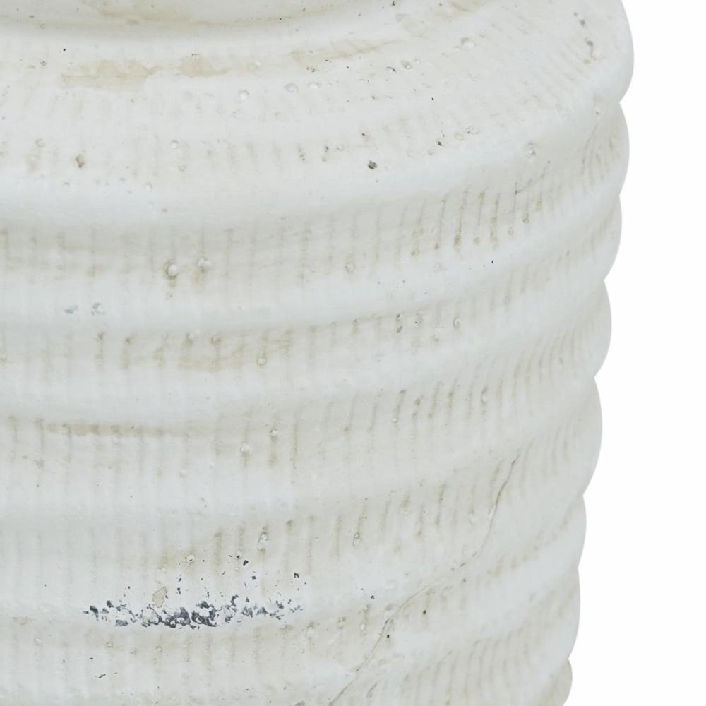 6" White Stoneware Round Jug Vase HomeRoots