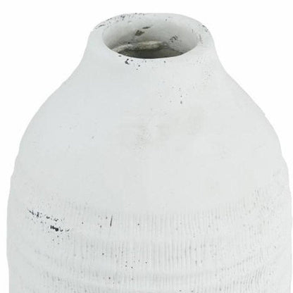 12" White Stoneware Round Jug Vase HomeRoots