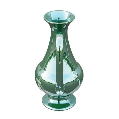 12" Green Ceramic Amphora Table Vase HomeRoots