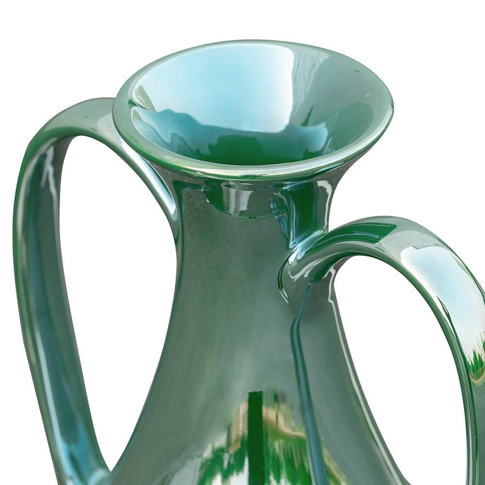 12" Green Ceramic Amphora Table Vase HomeRoots
