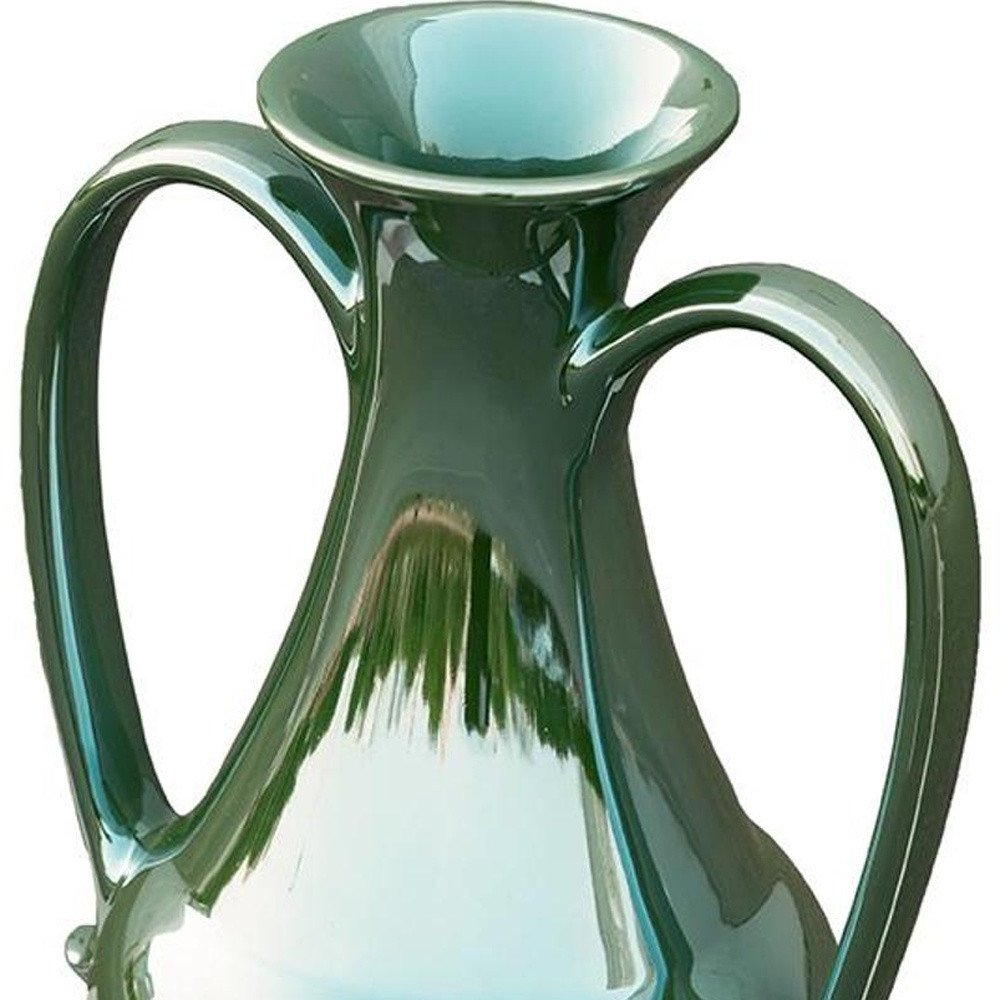 12" Green Ceramic Amphora Table Vase HomeRoots