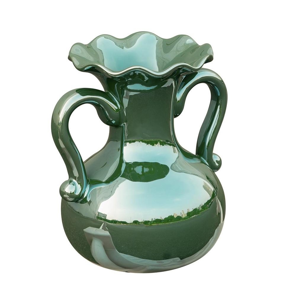 9" Hunter Green Amphora Ceramic Table Vase HomeRoots