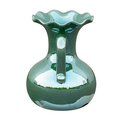 9" Hunter Green Amphora Ceramic Table Vase HomeRoots