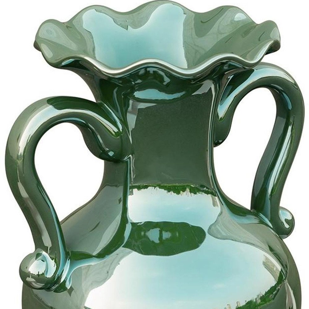 9" Hunter Green Amphora Ceramic Table Vase HomeRoots