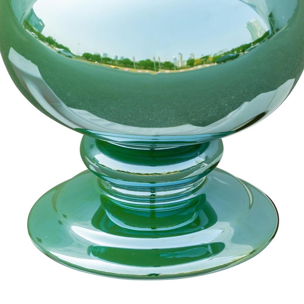 14" Hunter Green Round Ceramic Table Vase HomeRoots