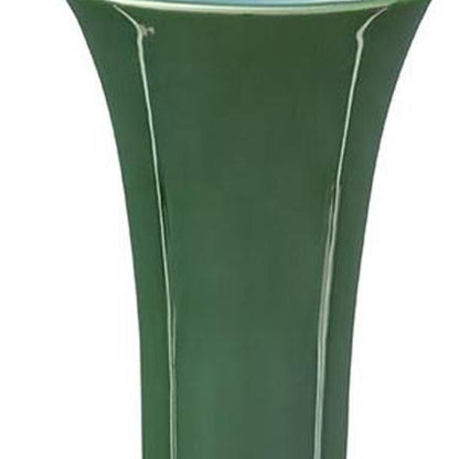 14" Hunter Green Round Ceramic Table Vase HomeRoots