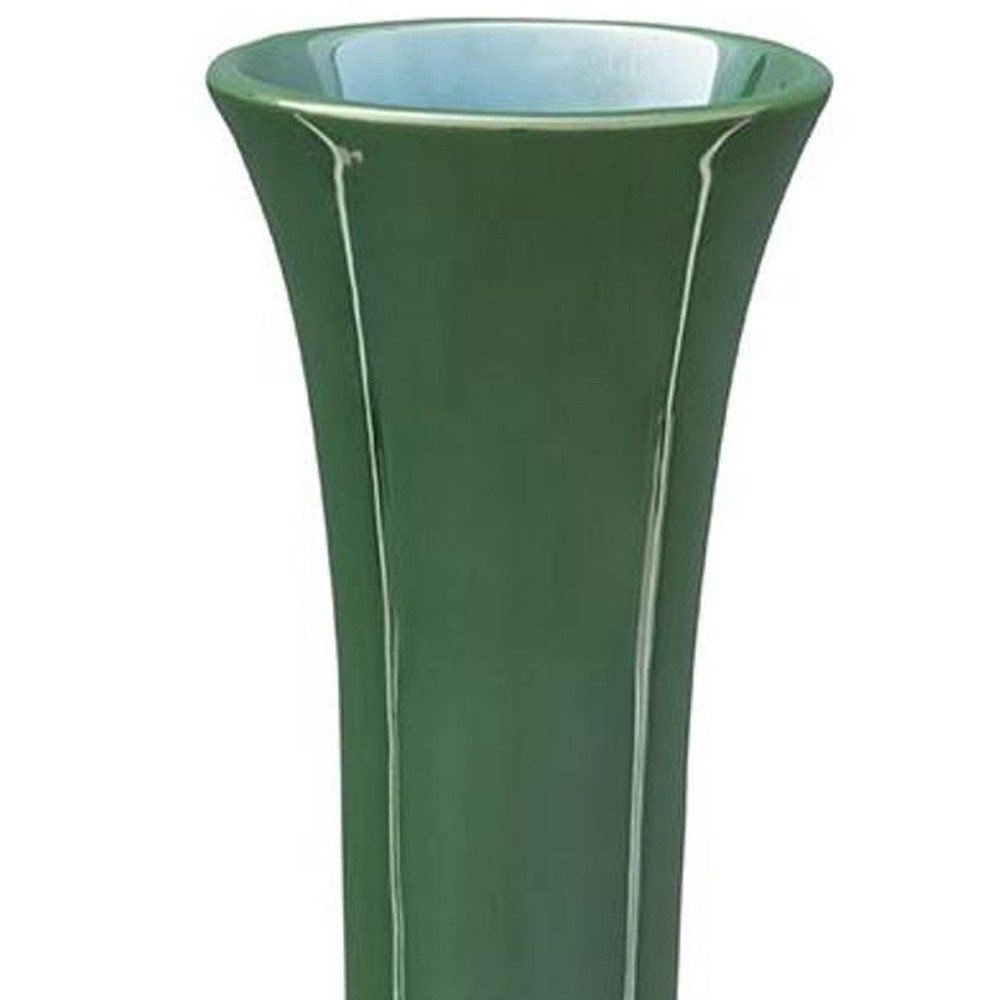 14" Hunter Green Round Ceramic Table Vase HomeRoots