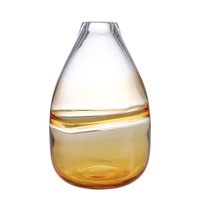 11" Clear And Amber Ombre Glass Round Table Vase HomeRoots