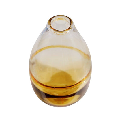11" Clear And Amber Ombre Glass Round Table Vase HomeRoots