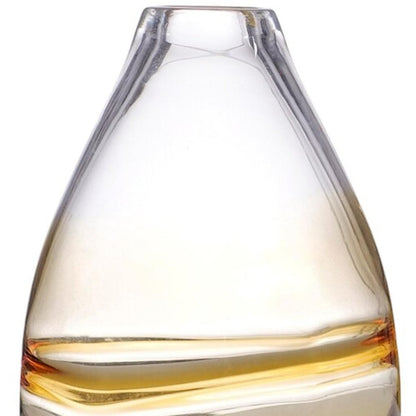 11" Clear And Amber Ombre Glass Round Table Vase HomeRoots