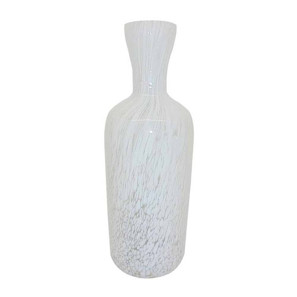 12" Opal Swirl Art Glass Cylinder Table Vase HomeRoots