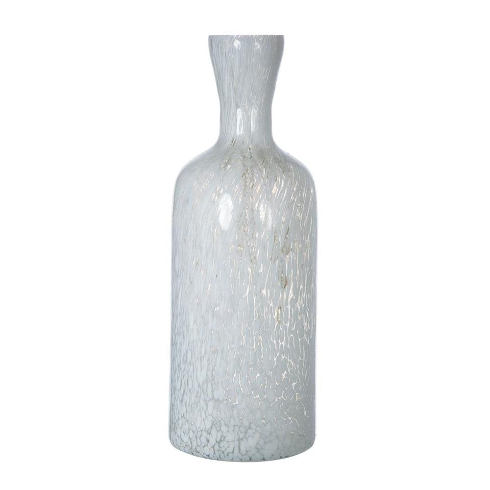 12" Opal Swirl Art Glass Cylinder Table Vase HomeRoots