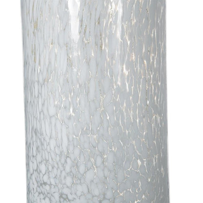 12" Opal Swirl Art Glass Cylinder Table Vase HomeRoots