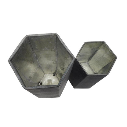 Set of Two Black Hexagonal Glass Table Vases HomeRoots