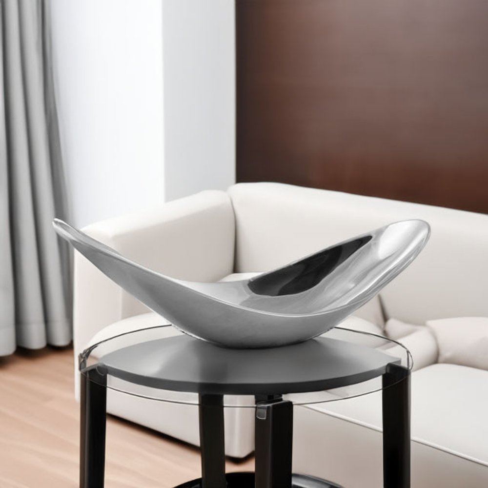 13" Aluminum Modern Twisted Centerpiece Bowl HomeRoots
