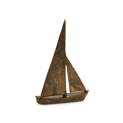 12" Rust Aluminum Decorative Sailboat Tabletop Sculpture HomeRoots