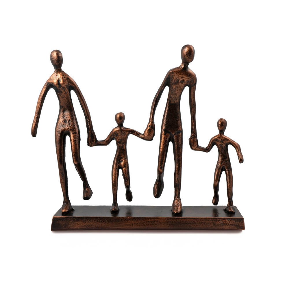 13" Copper Aluminum People Tabletop Sculpture HomeRoots